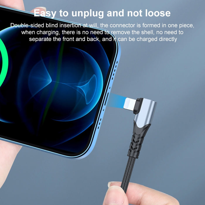 6A PD 20W USB-C / Type-C a cable de datos de teléfono móvil con codo de 8 pines