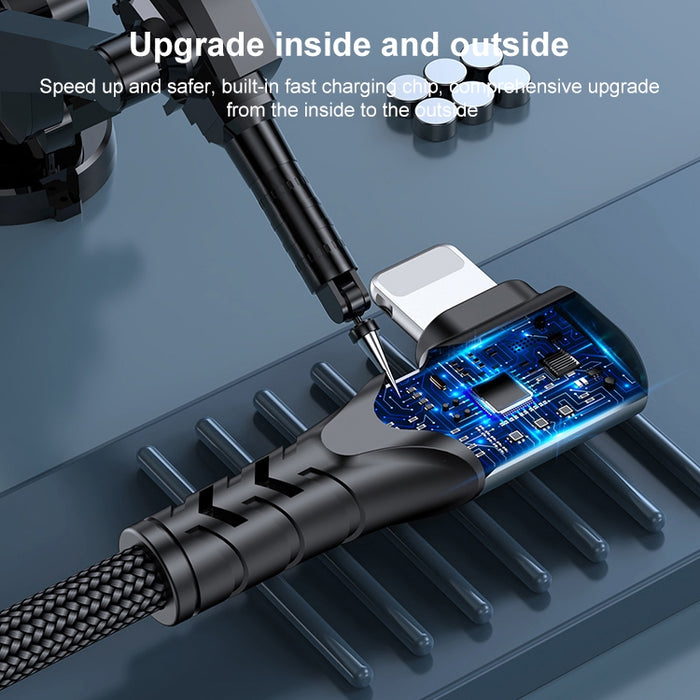 6A PD 20W USB-C / Type-C a cable de datos de teléfono móvil con codo de 8 pines