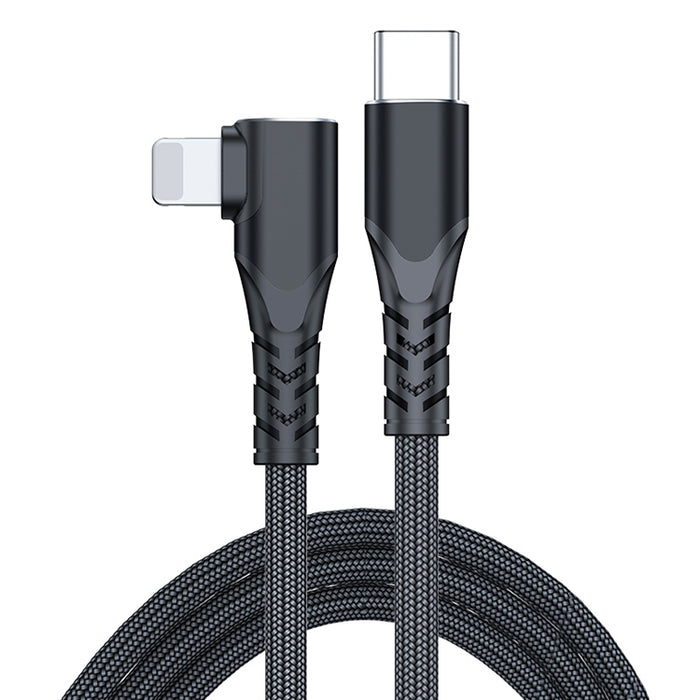 6A PD 20W USB-C / Type-C a cable de datos de teléfono móvil con codo de 8 pines