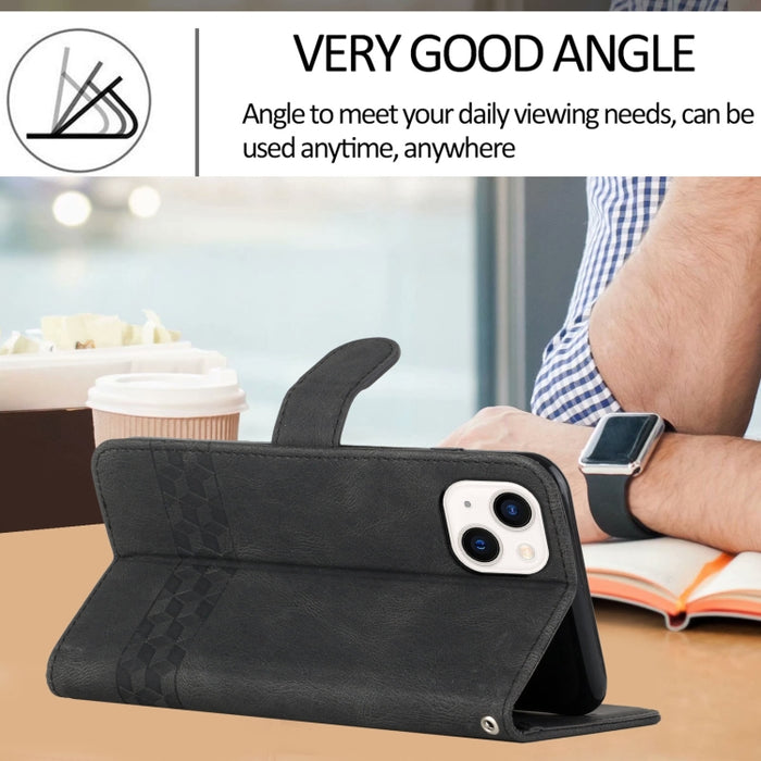Estuche para teléfono de cuero con tapa y sensación de piel cúbica