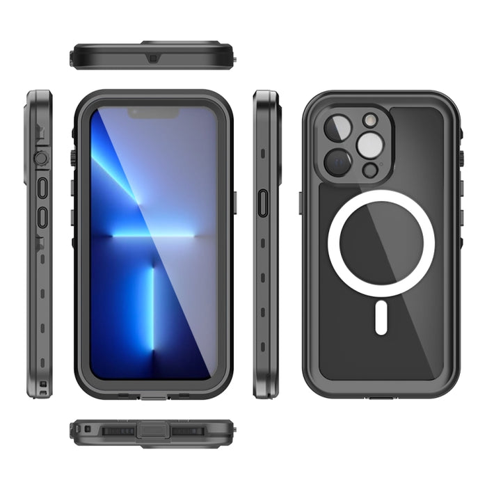 PC + TPU + PET Estuche impermeable para teléfono a prueba de golpes Magsafe