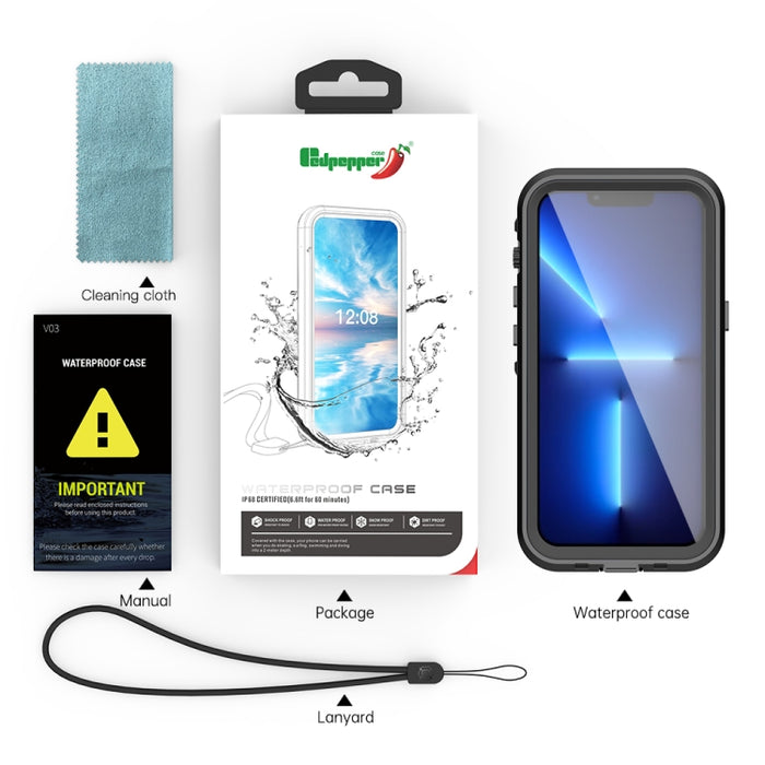 PC + TPU + PET Estuche impermeable para teléfono a prueba de golpes Magsafe