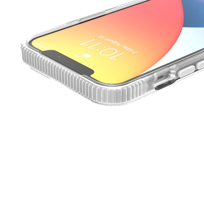 Caja del teléfono de TPU transparente a prueba de golpes con patrón de cuadrícula