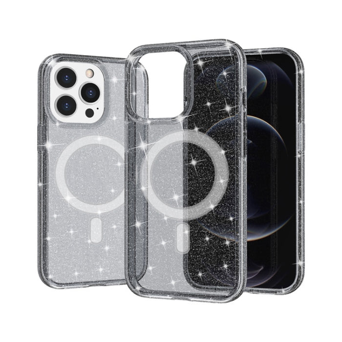 Estuche para teléfono magnético MagSafe con polvo de purpurina estilo Terminator
