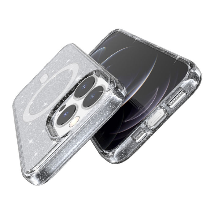 Estuche para teléfono magnético MagSafe con polvo de purpurina estilo Terminator