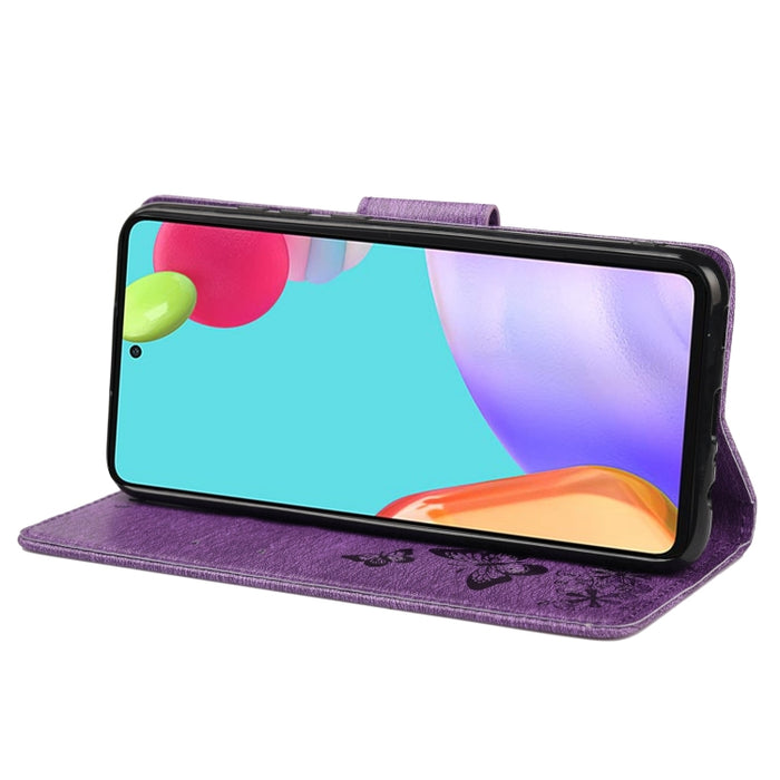 Estuche para teléfono de cuero con tapa horizontal en relieve de mariposa con ranura para tarjeta y soporte, For Samsung Galaxy A33 5G, For Samsung Galaxy A53 5G, For Xiaomi Redmi Note 11 Pro, For Xiaomi Redmi Note 11 5G