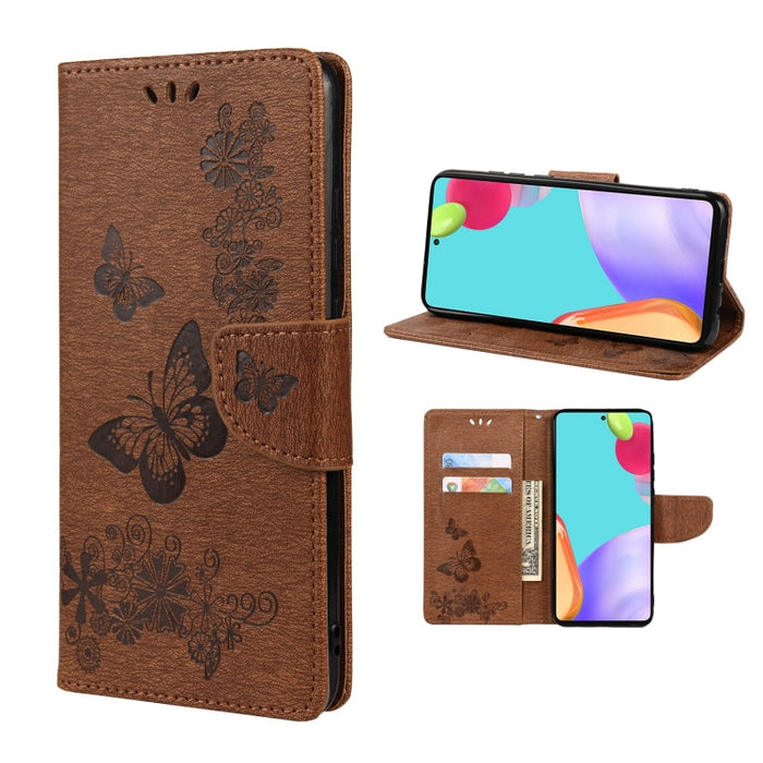 Estuche para teléfono de cuero con tapa horizontal en relieve de mariposa con ranura para tarjeta y soporte, For Samsung Galaxy A33 5G, For Samsung Galaxy A53 5G, For Xiaomi Redmi Note 11 Pro, For Xiaomi Redmi Note 11 5G