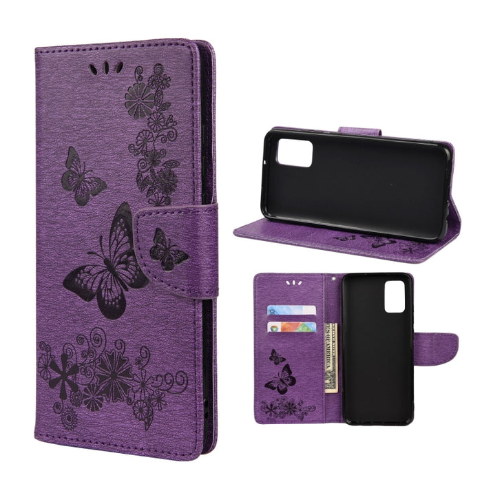 Estuche para teléfono de cuero con tapa horizontal en relieve de mariposa con ranura para tarjeta y soporte, For Samsung Galaxy A33 5G, For Samsung Galaxy A53 5G, For Xiaomi Redmi Note 11 Pro, For Xiaomi Redmi Note 11 5G