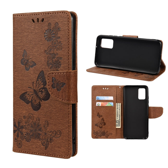 Estuche para teléfono de cuero con tapa horizontal en relieve de mariposa con ranura para tarjeta y soporte, For Samsung Galaxy A33 5G, For Samsung Galaxy A53 5G, For Xiaomi Redmi Note 11 Pro, For Xiaomi Redmi Note 11 5G