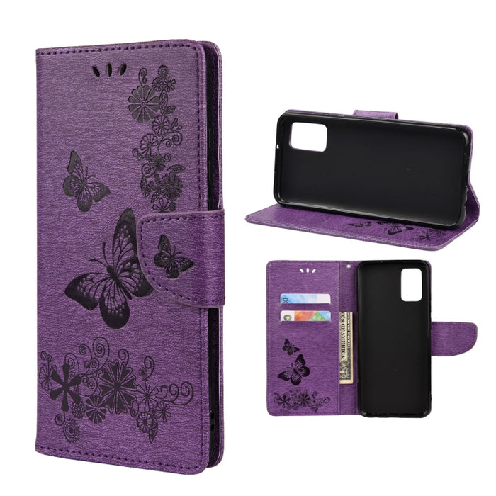 Estuche para teléfono de cuero con tapa horizontal en relieve de mariposa con ranura para tarjeta y soporte, For Samsung Galaxy A33 5G, For Samsung Galaxy A53 5G, For Xiaomi Redmi Note 11 Pro, For Xiaomi Redmi Note 11 5G