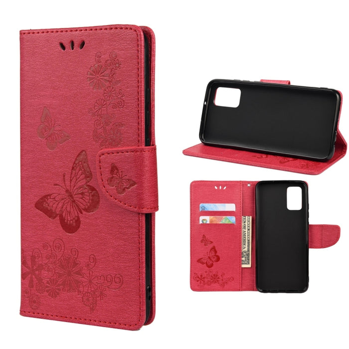 Estuche para teléfono de cuero con tapa horizontal en relieve de mariposa con ranura para tarjeta y soporte, For Samsung Galaxy A33 5G, For Samsung Galaxy A53 5G, For Xiaomi Redmi Note 11 Pro, For Xiaomi Redmi Note 11 5G