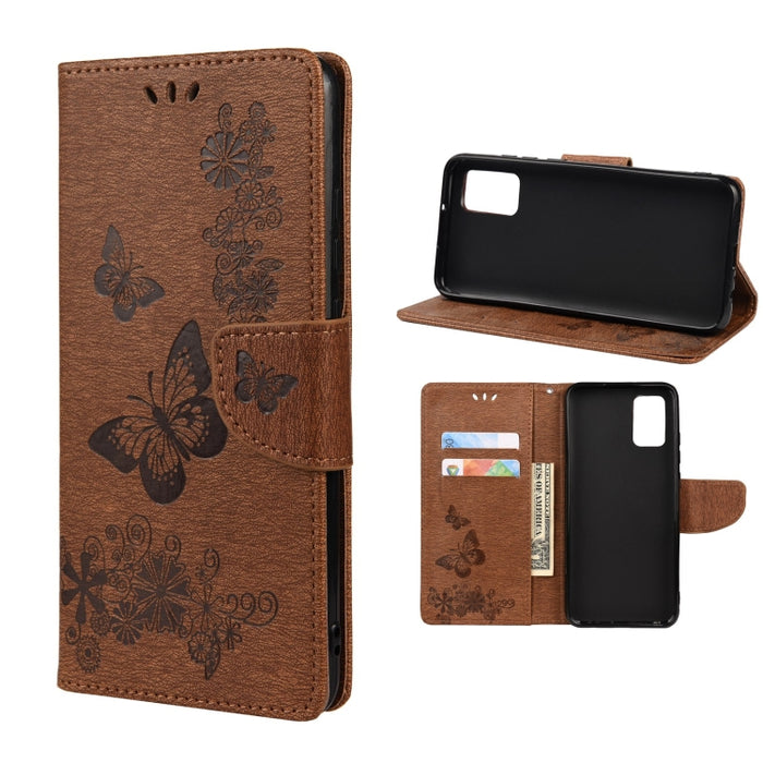 Estuche para teléfono de cuero con tapa horizontal en relieve de mariposa con ranura para tarjeta y soporte, For Samsung Galaxy A33 5G, For Samsung Galaxy A53 5G, For Xiaomi Redmi Note 11 Pro, For Xiaomi Redmi Note 11 5G
