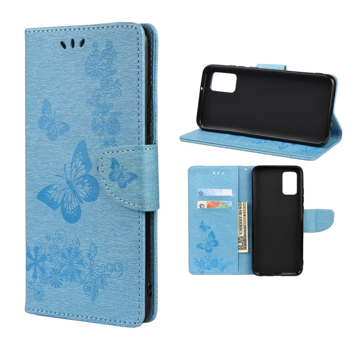 Estuche para teléfono de cuero con tapa horizontal en relieve de mariposa con ranura para tarjeta y soporte, For Samsung Galaxy A33 5G, For Samsung Galaxy A53 5G, For Xiaomi Redmi Note 11 Pro, For Xiaomi Redmi Note 11 5G