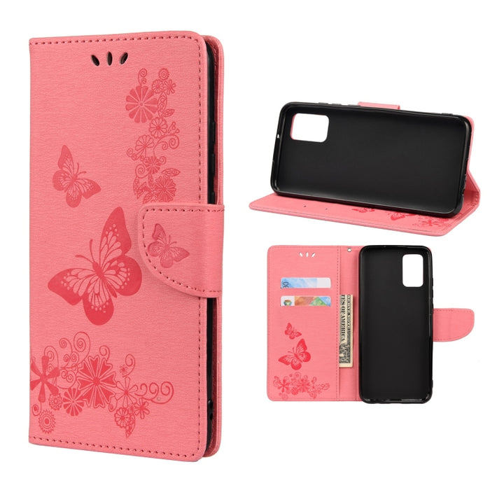 Estuche para teléfono de cuero con tapa horizontal en relieve de mariposa con ranura para tarjeta y soporte, For Samsung Galaxy A33 5G, For Samsung Galaxy A53 5G, For Xiaomi Redmi Note 11 Pro, For Xiaomi Redmi Note 11 5G