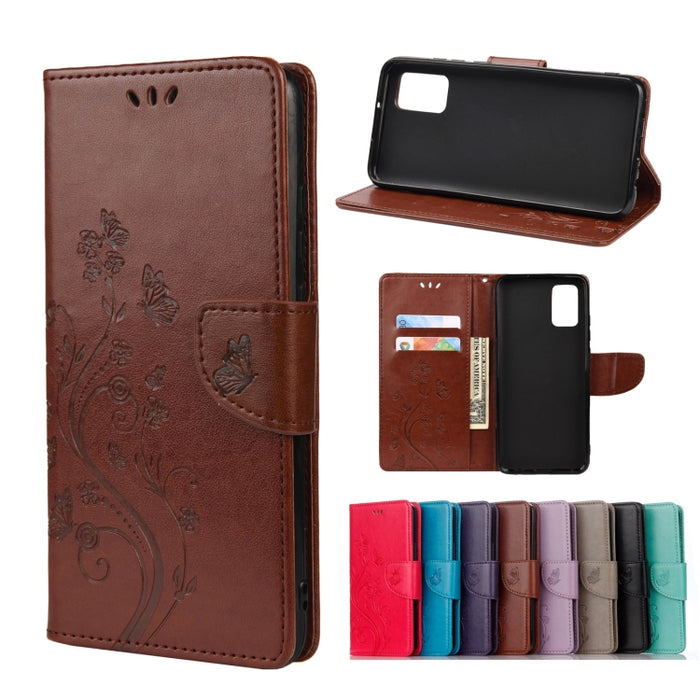 Estuche para teléfono de cuero con tapa horizontal con patrón de flores de mariposa con ranura para tarjeta y soporte, For Samsung Galaxy A33 5G, For Samsung Galaxy A53 5G, For Xiaomi Redmi Note 11 Pro, For Xiaomi Redmi Note 11