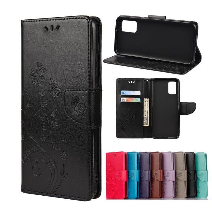 Estuche para teléfono de cuero con tapa horizontal con patrón de flores de mariposa con ranura para tarjeta y soporte, For Samsung Galaxy A33 5G, For Samsung Galaxy A53 5G, For Xiaomi Redmi Note 11 Pro, For Xiaomi Redmi Note 11