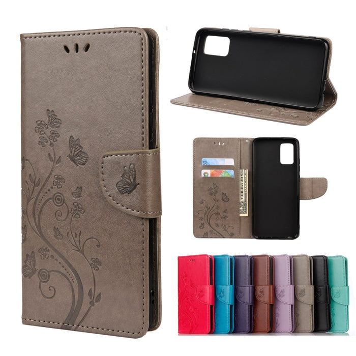 Estuche para teléfono de cuero con tapa horizontal con patrón de flores de mariposa con ranura para tarjeta y soporte, For Samsung Galaxy A33 5G, For Samsung Galaxy A53 5G, For Xiaomi Redmi Note 11 Pro, For Xiaomi Redmi Note 11