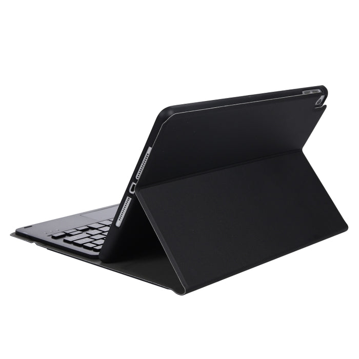 A07B-A Funda de cuero con teclado Bluetooth con textura de piel de cordero y teclado cuadrado con control táctil para iPad