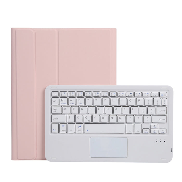 A07B-A Funda de cuero con teclado Bluetooth con textura de piel de cordero y teclado cuadrado con control táctil para iPad