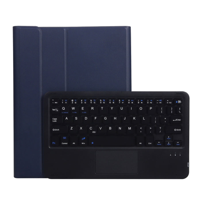 A07B-A Funda de cuero con teclado Bluetooth con textura de piel de cordero y teclado cuadrado con control táctil para iPad
