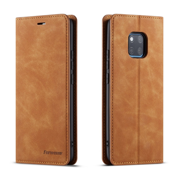 Forwenw Dream Series Oil Edge Fuerte magnetismo Funda de cuero con tapa horizontal con soporte y ranuras para tarjetas y billetera y marco de fotos, For Huawei P Smart+ (2019), For Huawei Mate 20, For Huawei Mate 20 Pro, For Huawei Mate 20 Lite        ...