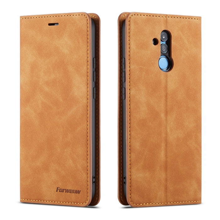 Forwenw Dream Series Oil Edge Fuerte magnetismo Funda de cuero con tapa horizontal con soporte y ranuras para tarjetas y billetera y marco de fotos, For Huawei P Smart+ (2019), For Huawei Mate 20, For Huawei Mate 20 Pro, For Huawei Mate 20 Lite        ...