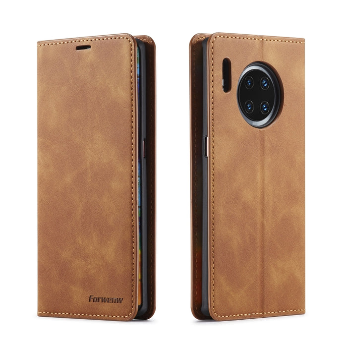 Forwenw Dream Series Oil Edge Fuerte magnetismo Funda de cuero con tapa horizontal con soporte y ranuras para tarjetas y billetera y marco de fotos, For Galaxy S9+, For Galaxy S10, For Galaxy S10+, For Galaxy S10e, For iPhone 6s / 6                    ...