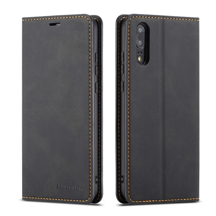 Forwenw Dream Series Oil Edge Fuerte magnetismo Funda de cuero con tapa horizontal con soporte y ranuras para tarjetas y billetera y marco de fotos, For Huawei P Smart+ (2019), For Huawei Mate 20, For Huawei Mate 20 Pro, For Huawei Mate 20 Lite        ...