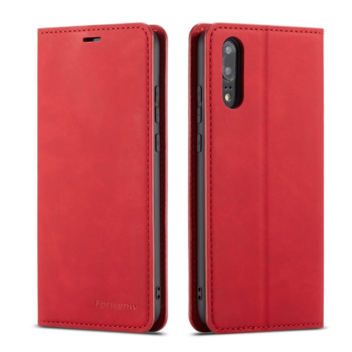 Forwenw Dream Series Oil Edge Fuerte magnetismo Funda de cuero con tapa horizontal con soporte y ranuras para tarjetas y billetera y marco de fotos, For Huawei P Smart+ (2019), For Huawei Mate 20, For Huawei Mate 20 Pro, For Huawei Mate 20 Lite        ...
