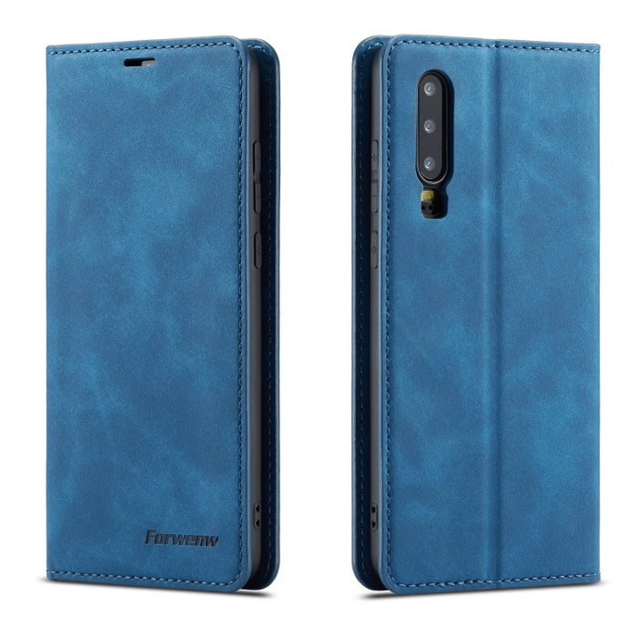 Forwenw Dream Series Oil Edge Fuerte magnetismo Funda de cuero con tapa horizontal con soporte y ranuras para tarjetas y billetera y marco de fotos, For Huawei P Smart+ (2019), For Huawei Mate 20, For Huawei Mate 20 Pro, For Huawei Mate 20 Lite        ...