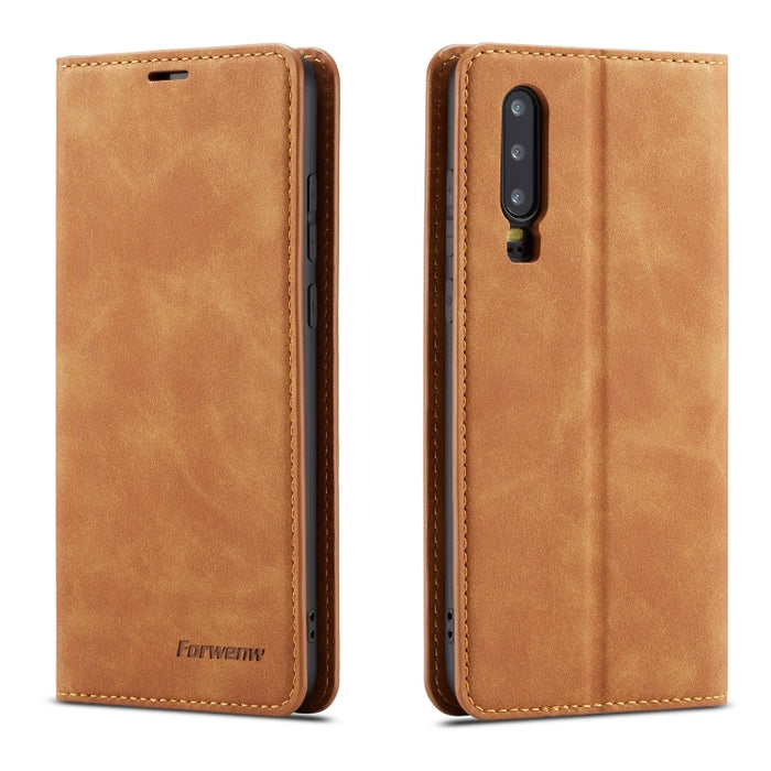 Forwenw Dream Series Oil Edge Fuerte magnetismo Funda de cuero con tapa horizontal con soporte y ranuras para tarjetas y billetera y marco de fotos, For Huawei P Smart+ (2019), For Huawei Mate 20, For Huawei Mate 20 Pro, For Huawei Mate 20 Lite        ...