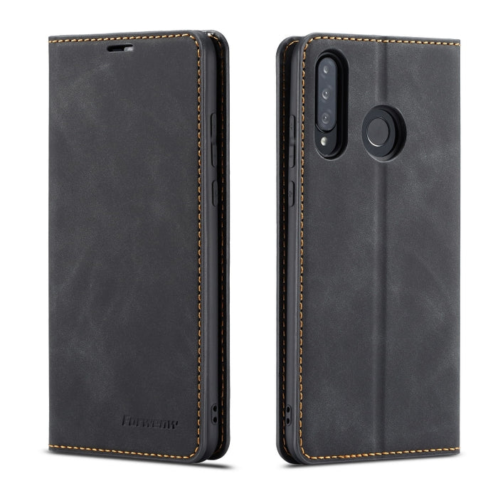 Forwenw Dream Series Oil Edge Fuerte magnetismo Funda de cuero con tapa horizontal con soporte y ranuras para tarjetas y billetera y marco de fotos, For Huawei P Smart+ (2019), For Huawei Mate 20, For Huawei Mate 20 Pro, For Huawei Mate 20 Lite        ...