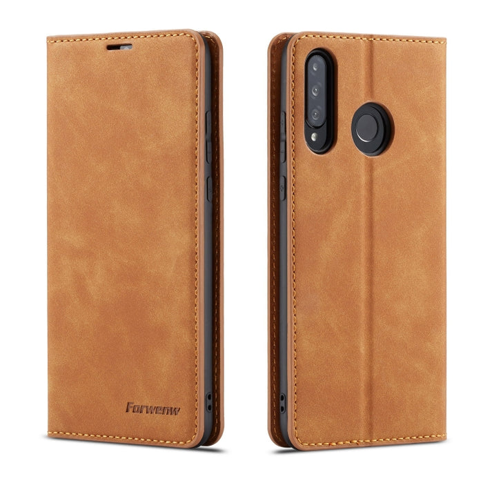 Forwenw Dream Series Oil Edge Fuerte magnetismo Funda de cuero con tapa horizontal con soporte y ranuras para tarjetas y billetera y marco de fotos, For Huawei P Smart+ (2019), For Huawei Mate 20, For Huawei Mate 20 Pro, For Huawei Mate 20 Lite        ...
