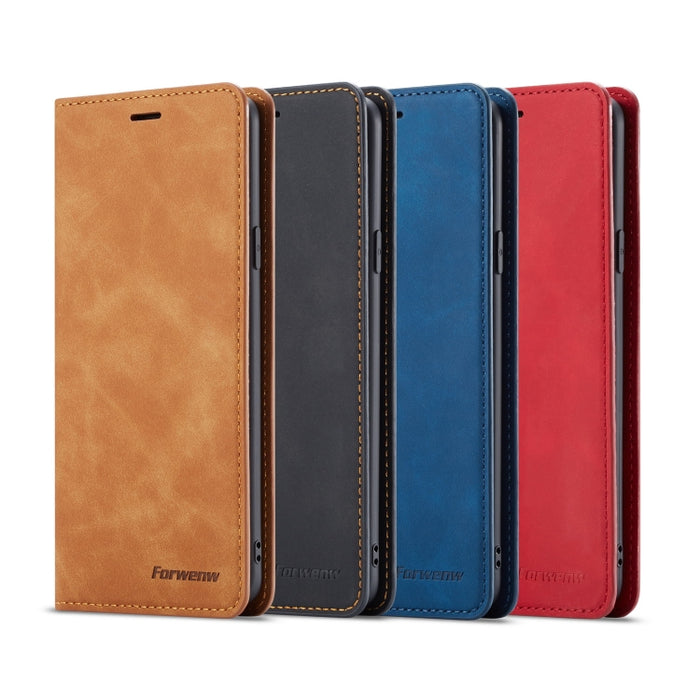 Forwenw Dream Series Oil Edge Fuerte magnetismo Funda de cuero con tapa horizontal con soporte y ranuras para tarjetas y billetera y marco de fotos, For Galaxy S9+, For Galaxy S10, For Galaxy S10+, For Galaxy S10e, For iPhone 6s / 6                    ...