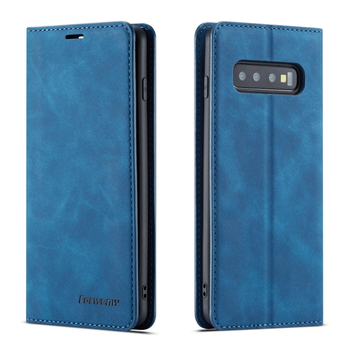 Forwenw Dream Series Oil Edge Fuerte magnetismo Funda de cuero con tapa horizontal con soporte y ranuras para tarjetas y billetera y marco de fotos, For Galaxy S9+, For Galaxy S10, For Galaxy S10+, For Galaxy S10e, For iPhone 6s / 6                    ...