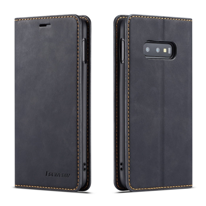 Forwenw Dream Series Oil Edge Fuerte magnetismo Funda de cuero con tapa horizontal con soporte y ranuras para tarjetas y billetera y marco de fotos, For Galaxy S9+, For Galaxy S10, For Galaxy S10+, For Galaxy S10e, For iPhone 6s / 6                    ...