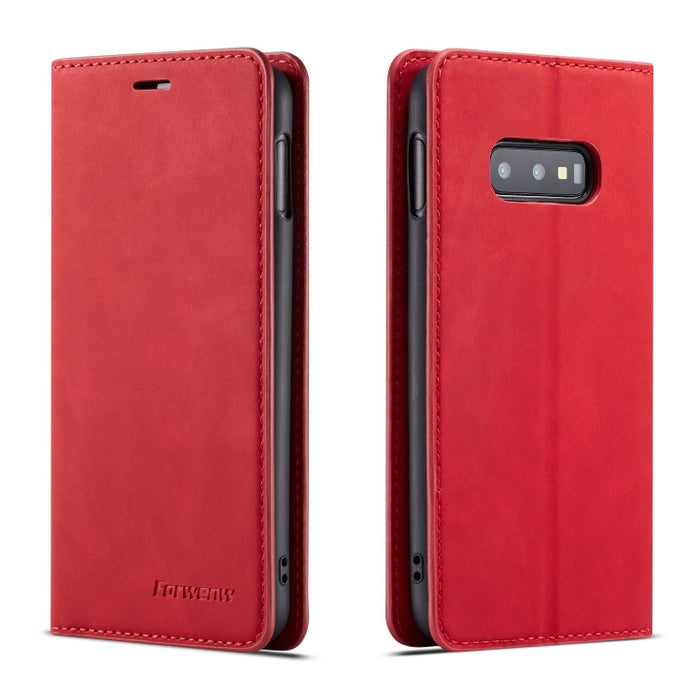 Forwenw Dream Series Oil Edge Fuerte magnetismo Funda de cuero con tapa horizontal con soporte y ranuras para tarjetas y billetera y marco de fotos, For Galaxy S9+, For Galaxy S10, For Galaxy S10+, For Galaxy S10e, For iPhone 6s / 6                    ...