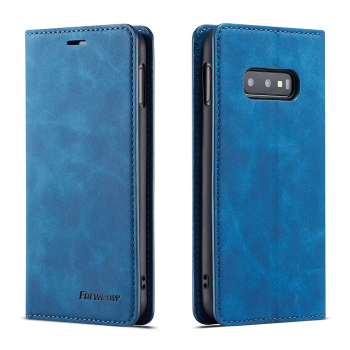 Forwenw Dream Series Oil Edge Fuerte magnetismo Funda de cuero con tapa horizontal con soporte y ranuras para tarjetas y billetera y marco de fotos, For Galaxy S9+, For Galaxy S10, For Galaxy S10+, For Galaxy S10e, For iPhone 6s / 6                    ...