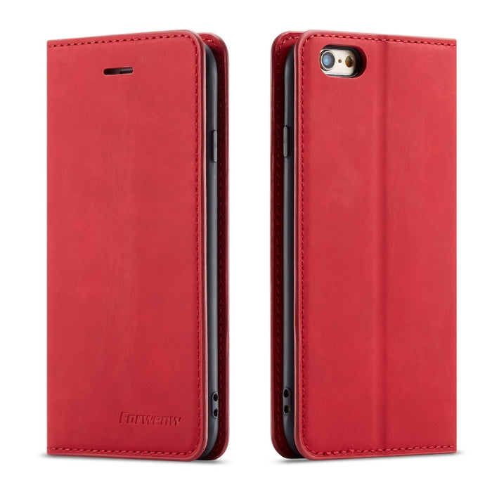 Forwenw Dream Series Oil Edge Fuerte magnetismo Funda de cuero con tapa horizontal con soporte y ranuras para tarjetas y billetera y marco de fotos, For Galaxy S9+, For Galaxy S10, For Galaxy S10+, For Galaxy S10e, For iPhone 6s / 6                    ...