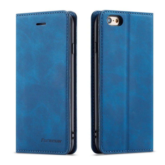 Forwenw Dream Series Oil Edge Fuerte magnetismo Funda de cuero con tapa horizontal con soporte y ranuras para tarjetas y billetera y marco de fotos, For Galaxy S9+, For Galaxy S10, For Galaxy S10+, For Galaxy S10e, For iPhone 6s / 6                    ...