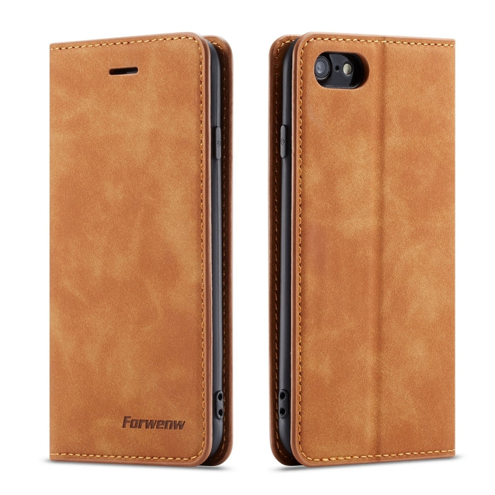 Forwenw Dream Series Oil Edge Fuerte magnetismo Funda de cuero con tapa horizontal con soporte y ranuras para tarjetas y billetera y marco de fotos, For Galaxy S9+, For Galaxy S10, For Galaxy S10+, For Galaxy S10e, For iPhone 6s / 6                    ...