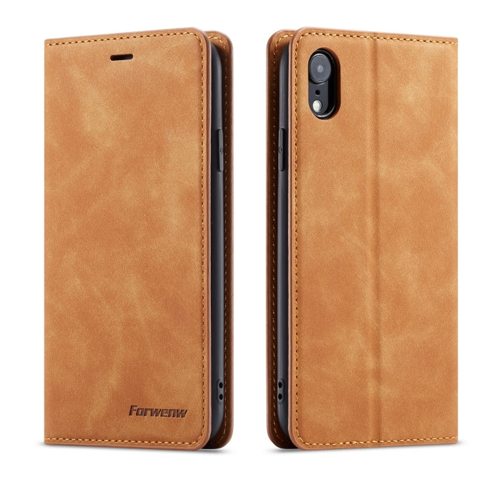 Forwenw Dream Series Oil Edge Fuerte magnetismo Funda de cuero con tapa horizontal con soporte y ranuras para tarjetas y billetera y marco de fotos, For Galaxy S9+, For Galaxy S10, For Galaxy S10+, For Galaxy S10e, For iPhone 6s / 6                    ...