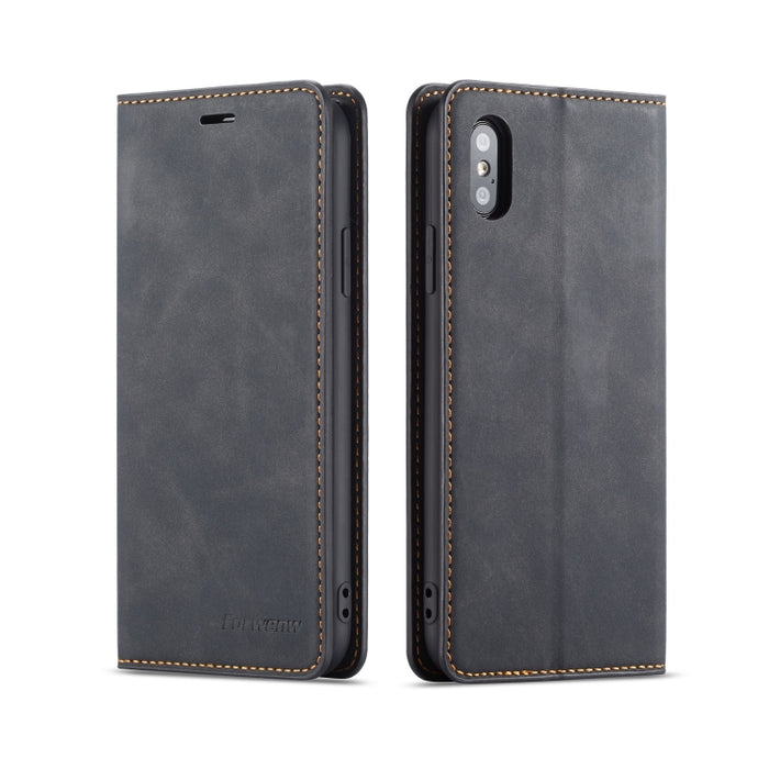 Forwenw Dream Series Oil Edge Fuerte magnetismo Funda de cuero con tapa horizontal con soporte y ranuras para tarjetas y billetera y marco de fotos, For Galaxy S9+, For Galaxy S10, For Galaxy S10+, For Galaxy S10e, For iPhone 6s / 6                    ...