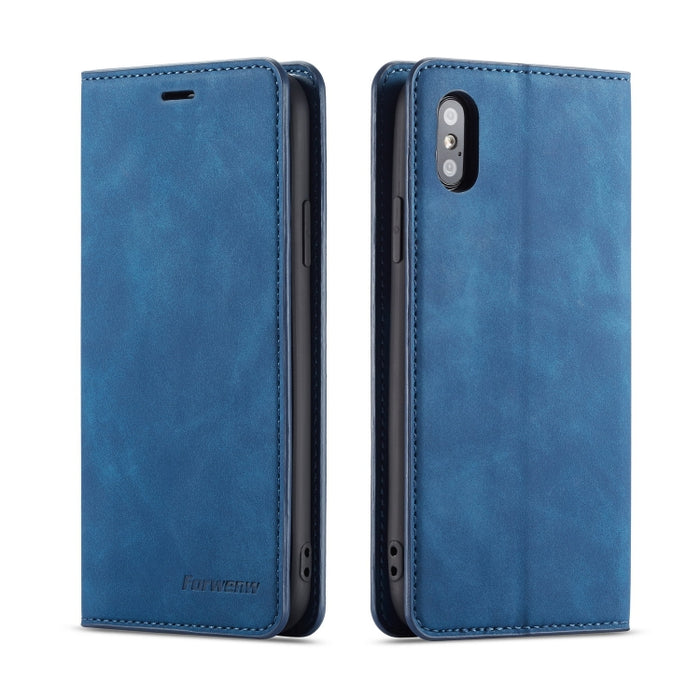 Forwenw Dream Series Oil Edge Fuerte magnetismo Funda de cuero con tapa horizontal con soporte y ranuras para tarjetas y billetera y marco de fotos, For Galaxy S9+, For Galaxy S10, For Galaxy S10+, For Galaxy S10e, For iPhone 6s / 6                    ...