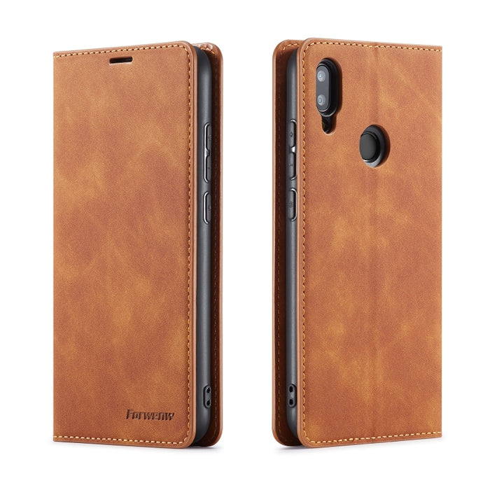 Forwenw Dream Series Oil Edge Fuerte magnetismo Funda de cuero con tapa horizontal con soporte y ranuras para tarjetas y billetera y marco de fotos, For Galaxy S9+, For Galaxy S10, For Galaxy S10+, For Galaxy S10e, For iPhone 6s / 6                    ...