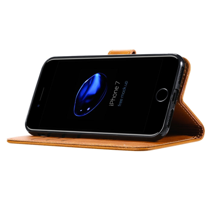 GUSSIM Estuche de cuero con tapa horizontal magnética con soporte y ranuras para tarjetas y billetera