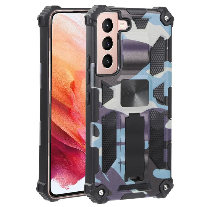 Camuflaje Armadura a prueba de golpes TPU + PC Funda protectora magnética para teléfono con soporte, For Samsung Galaxy A13 5G, For Samsung Galaxy S22 5G, For Xiaomi Mi 11T / 11T Pro, For Samsung Galaxy S22+ 5G