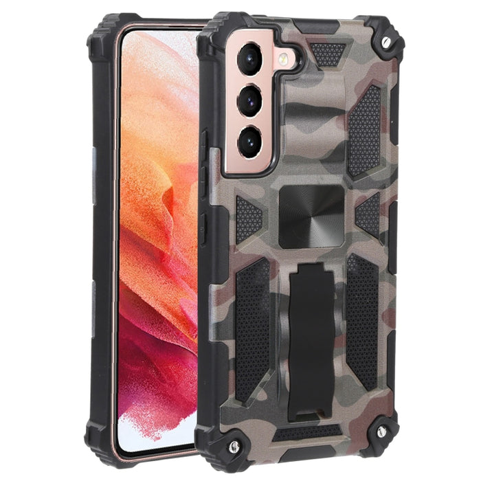 Camuflaje Armadura a prueba de golpes TPU + PC Funda protectora magnética para teléfono con soporte, For Samsung Galaxy A13 5G, For Samsung Galaxy S22 5G, For Xiaomi Mi 11T / 11T Pro, For Samsung Galaxy S22+ 5G