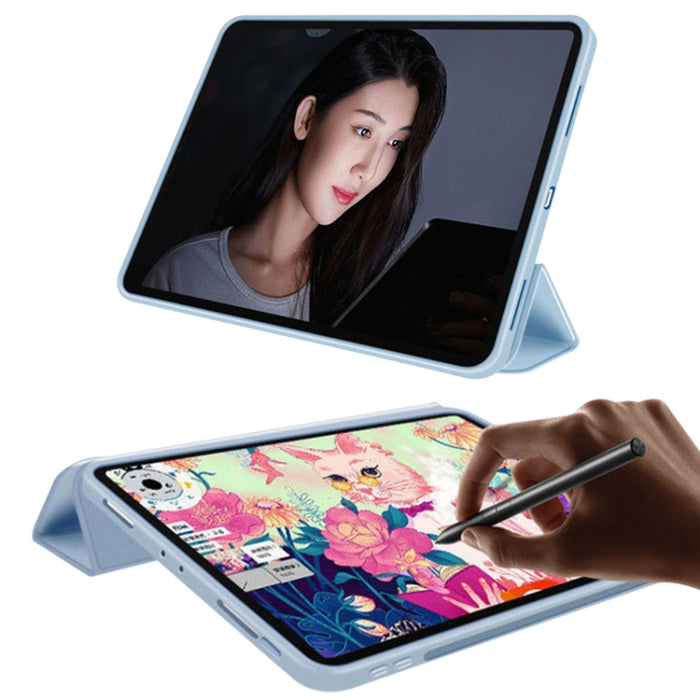 Estuche para tableta Skin Feel Matte Honeycomb Leather con soporte triple, For Xiaomi Pad 5 / Pad 5 Pro
