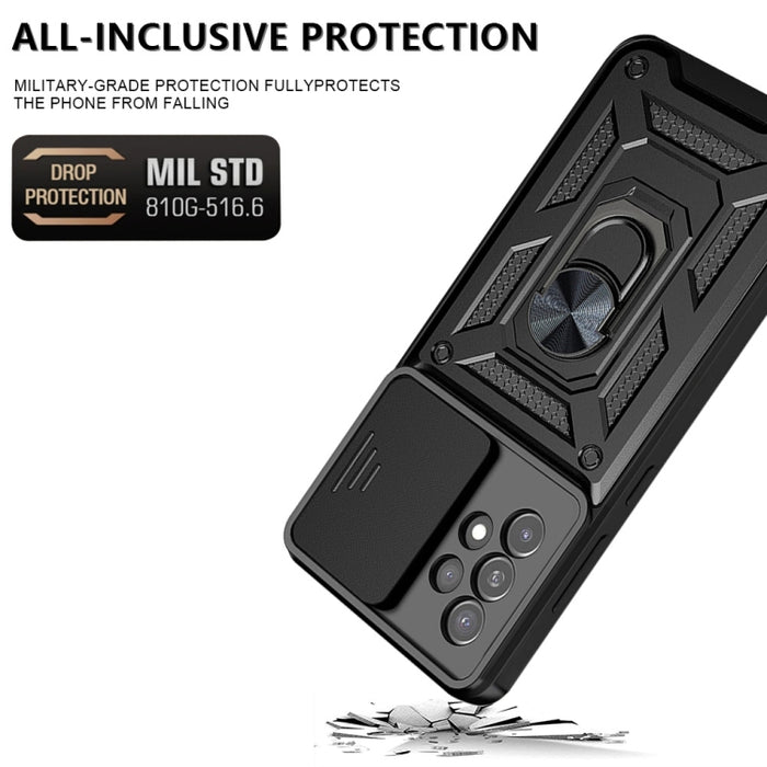 Funda de teléfono con diseño de cámara deslizante TPU + PC, For Samsung Galaxy A03s EU Version, For Samsung Galaxy A03s US Version, For Samsung Galaxy A33 5G, For Xiaomi Redmi Note 10 Pro 5G